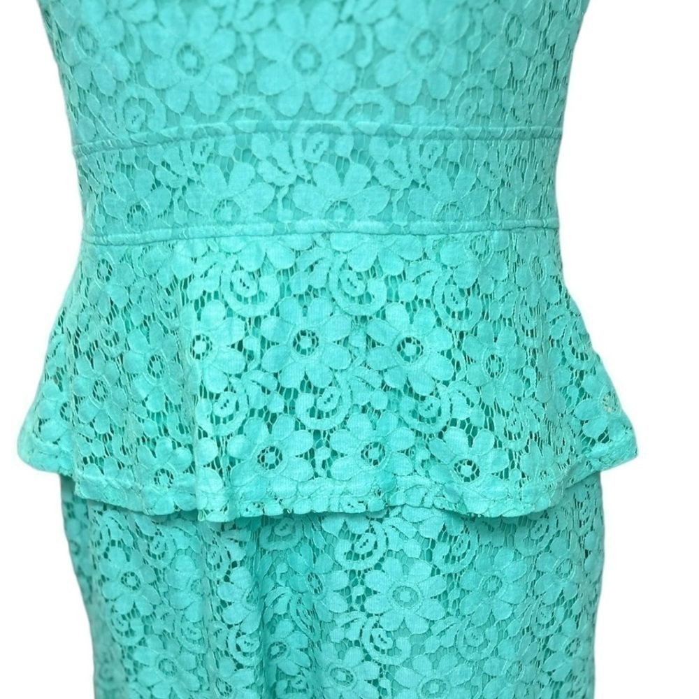 Spense women’s teal blue/green floral peplum dress size 8 - Picture 3 of 8
